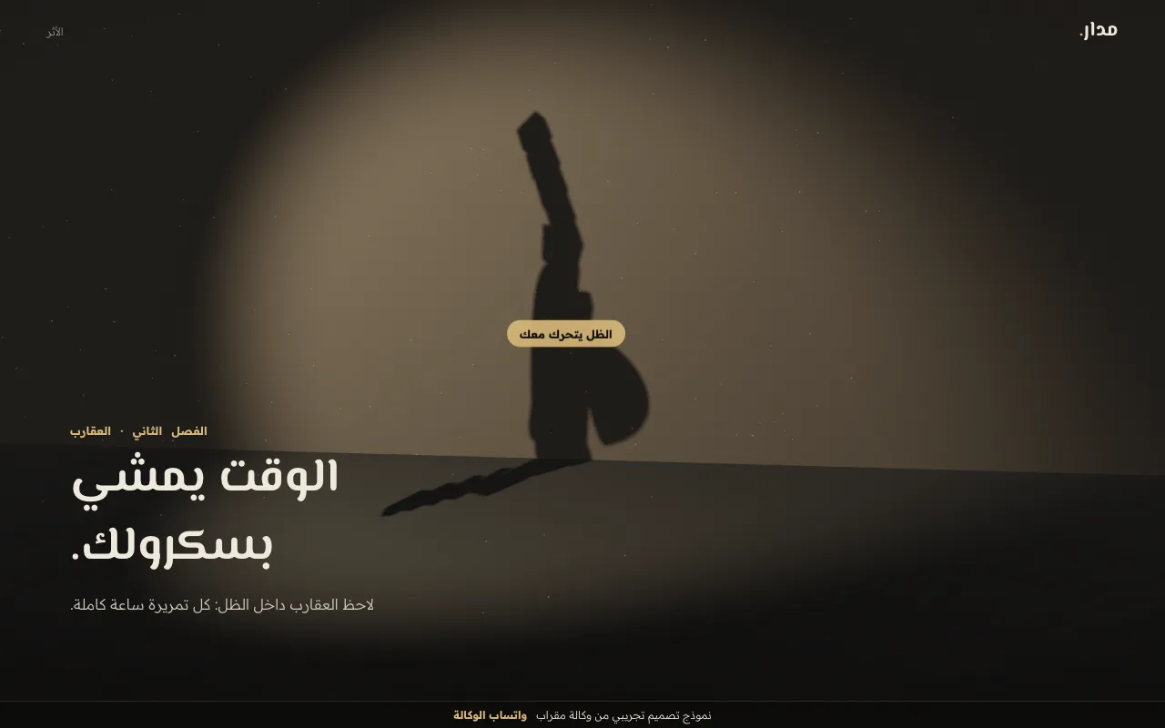 ظل ساعة مدار على الجدار